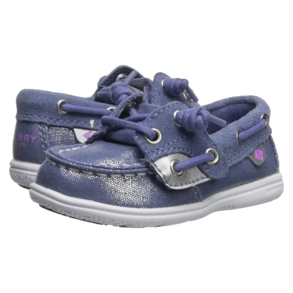 Sperry Kids Lilac Glitter Moccasins